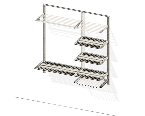 Гардеробная система с перфорированными полками